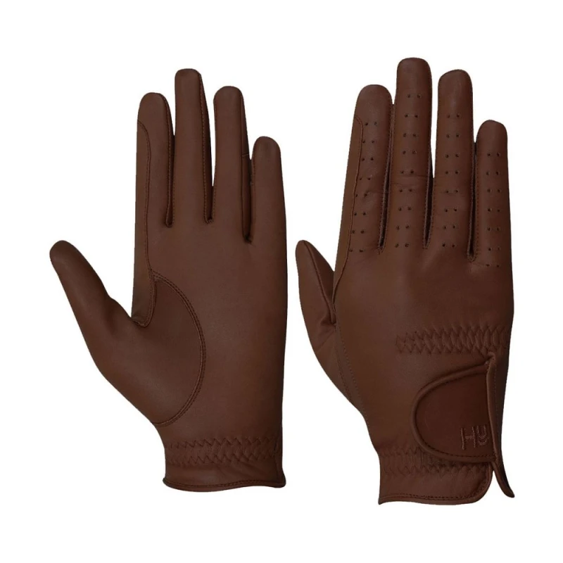 Image of Hy5 Mens Leather Riding Gloves in Brown Size: XS Brown Male XS