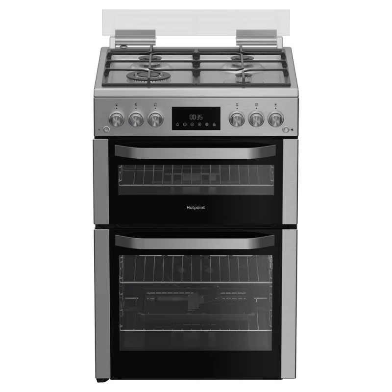 Image of Hotpoint HDG6GDCWX 714560 60cm Freestanding Gas Cooker - STAINLESS STEEL HDG6GDCWX