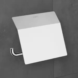 Image of Hansgrohe - AddStoris Bathroom Toilet Roll Holder Cover Chrome Wall Mounted Modern - Silver