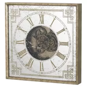 Image of Mirrored Square Framed Clock with Moving Mechanism
