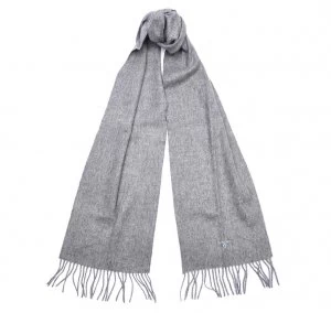 Image of Barbour Mens Plain Lambswool Scarf - Light Grey Marl