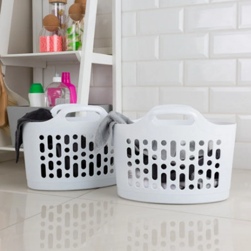 Image of Wham Ice White Flexi-Store Laundry Basket 8 Litre NWT6211 NWT6211