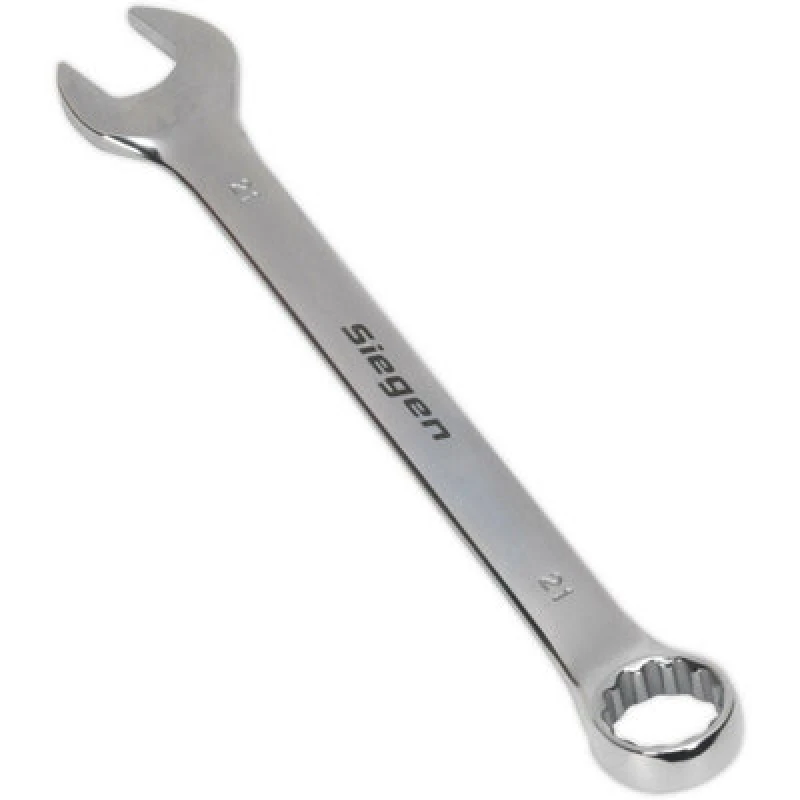 Image of Loops Hardened Steel Combination Spanner - 21mm - Polished Chrome Vanadium Wrench Metallics