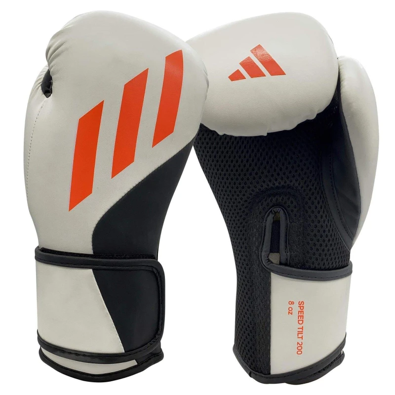 Image of adidas Adults Speed 200 Tilt Boxing Gloves White unisex 10oz