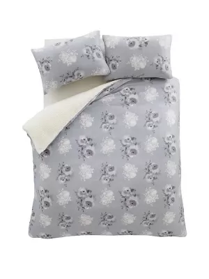 Image of Catherine Lansfield Cosy Painterly Floral Duvet Cover Set