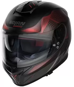 Image of Nolan N80-8 Powerglide N-Com Helmet, black-red, Size L, black-red, Size L