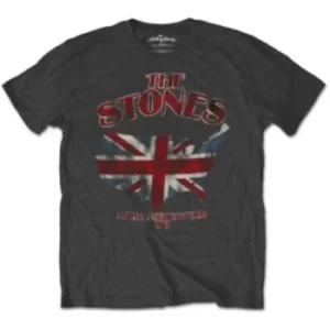 Image of Rolling Stones Union Jack US Map Mens Charcoal TS: XXL