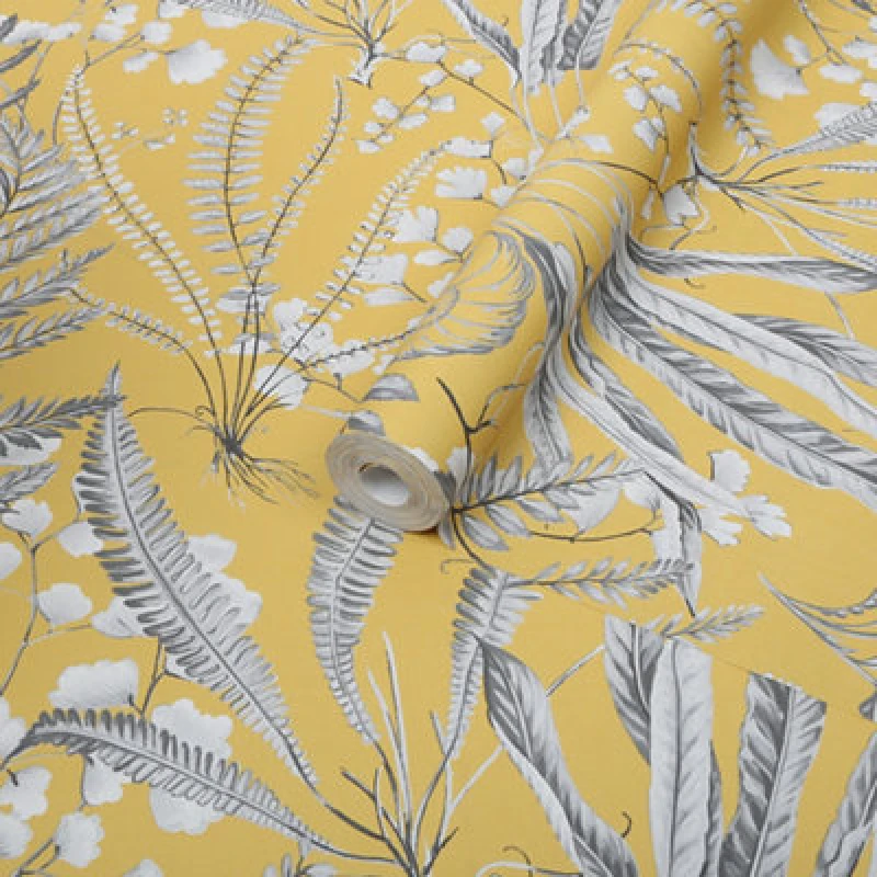 Image of Graham & Brown Superfresco Easy Fernery Yellow, Yellow 108273