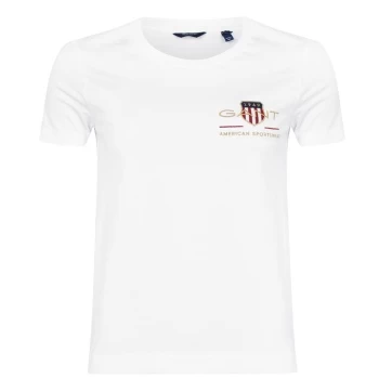 Image of Gant Gant Archive Shield Tee - 110 WHITE
