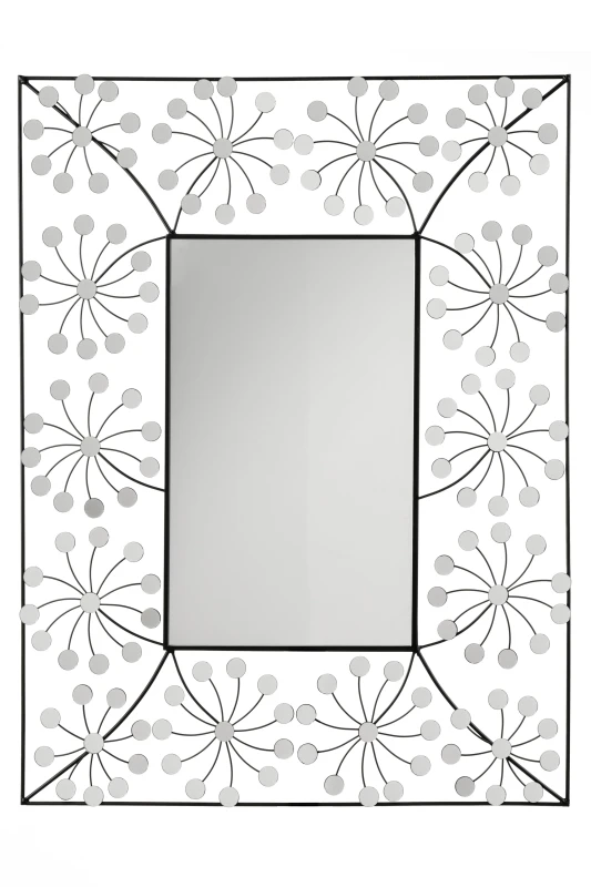 Image of Premier Housewares Floret Metal Frame Wall Mirror Silver