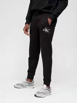 Image of Calvin Klein Jeans Monogram Logo Joggers - Black, Size 2XL, Men