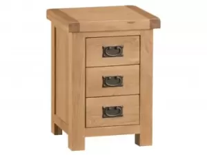 Image of Kenmore Waverley Oak 3 Drawer Small Bedside Cabinet Assembled