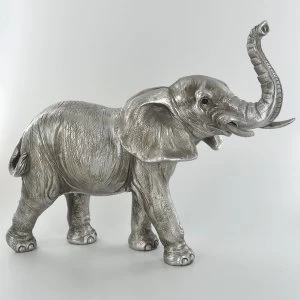 Image of Antique Silver Elephant Standing Ornament