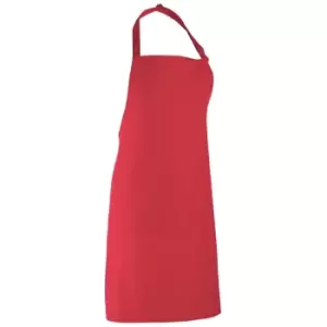 Image of Premier Colours Bib Apron / Workwear (Pack of 2) (One Size) (Strawberry Red)