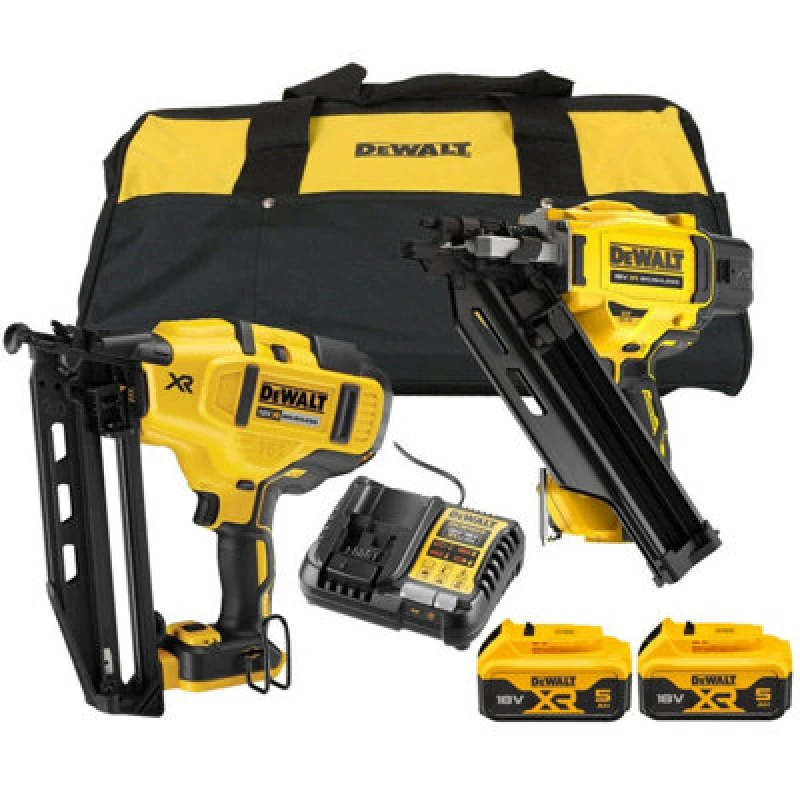 Image of DEWALT Dck246P2 18V Xr Nailer Twin Pack Dcn930 First Fix + Dcn660 Second Fix