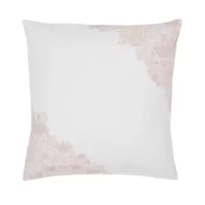 Image of William Morris Strawberry Thief/Severn Square Pillowcase, Cochineal Pink