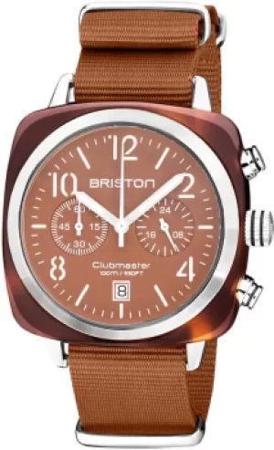 Image of Briston Watch Clubmaster Classic Chronograph Terracotta Caramel