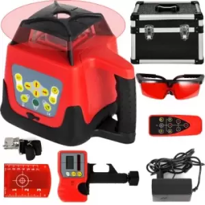 Image of VEVOR Red Laser Level Rotary Self Leveling Measuring Automatic Rotating Red Beam with Receiver Remote Control,Target,Detector,Protective Glasses,Carry