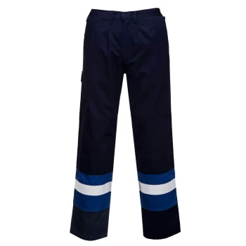 Image of Biz Flame Mens Flame Resistant Plus Trousers Navy / Royal Medium 32"