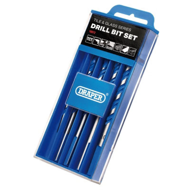Image of Draper 6 Piece Multi Purpose TCT Tile and Glass Drill Bit Set DBTGS1