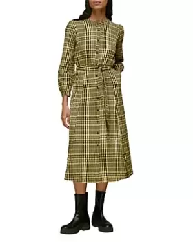 Image of Whistles Nora Gingham Check Midi Dress