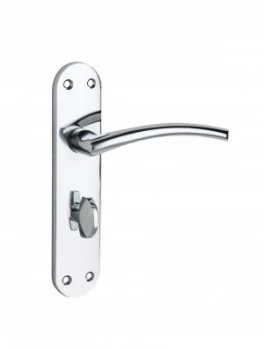Image of Wickes Dante Bathroom Door Handle - Polished Chrome 1 Pair