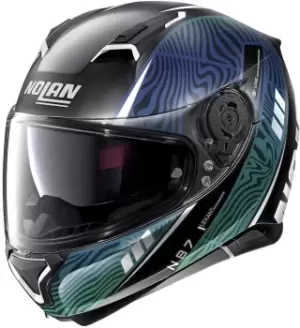 Image of Nolan N87 Sioux N-Com Helmet, black-green, Size 2XL, black-green, Size 2XL