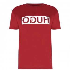 Image of Hugo Boss Demali Reversed Logo T-Shirt Open Red Size L Men