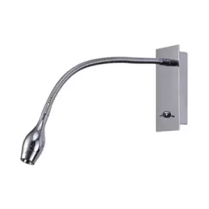 Image of Wall lamp with polished Winslow Chrome e-reader 1 bulb 14.5cm
