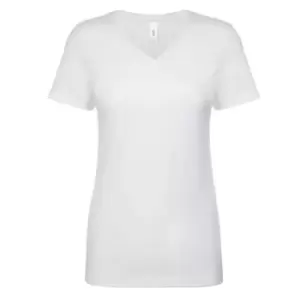 Image of Next Level Womens/Ladies Ideal V-Neck T-Shirt (M) (White)