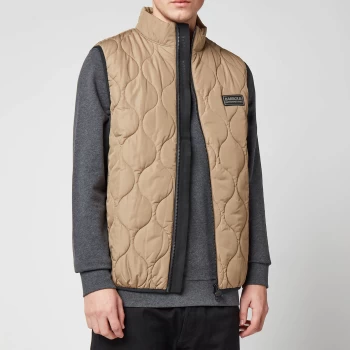 Image of Barbour International Mens Accelerator Race Quilt Gilet - Military Brown - M