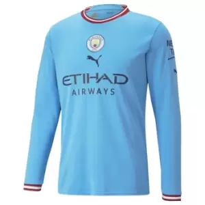 Image of 2022-2023 Man City Long Sleeve Home Shirt