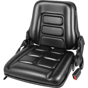 Image of VEVOR Universal Tractor Seat, High Back, Folding Forklift Seat w/ Retractable Seat Belt, Adjustable Backrest and Slide Rail Waterproof PVC Mower Seat,
