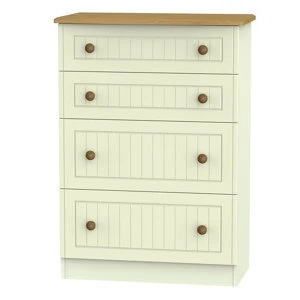 Image of Warwick Matt cream oak effect 4 Drawer Deep Chest (H)1075mm (W)765mm (D)415mm