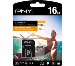 Image of PNY Turbo 16GB Micro SDHC Memory Card