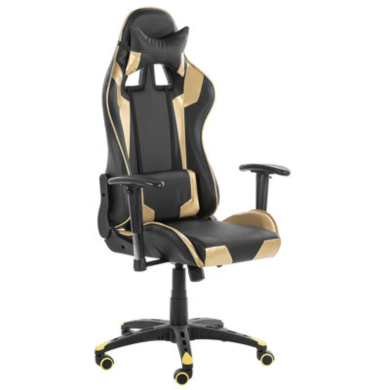 Image of Beliani Gaming Chair Knight Faux Leather Gold
