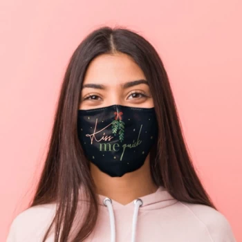 Image of Merry Christmas Mistletoe Bauble Face Covering - Large