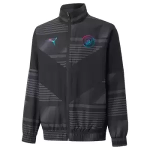 Image of 2021-2022 Man City Prematch Jacket (Black) - Kids