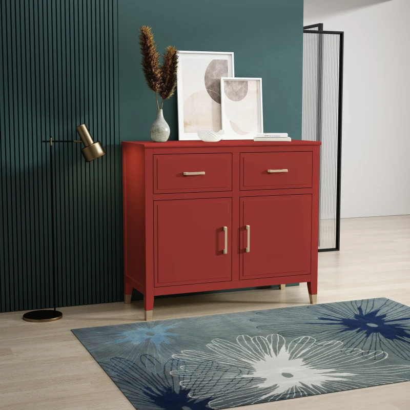 Image of Cabinet Bits Palazzi 2 Door 2 Drawer Sideboard in Red Red Unisex