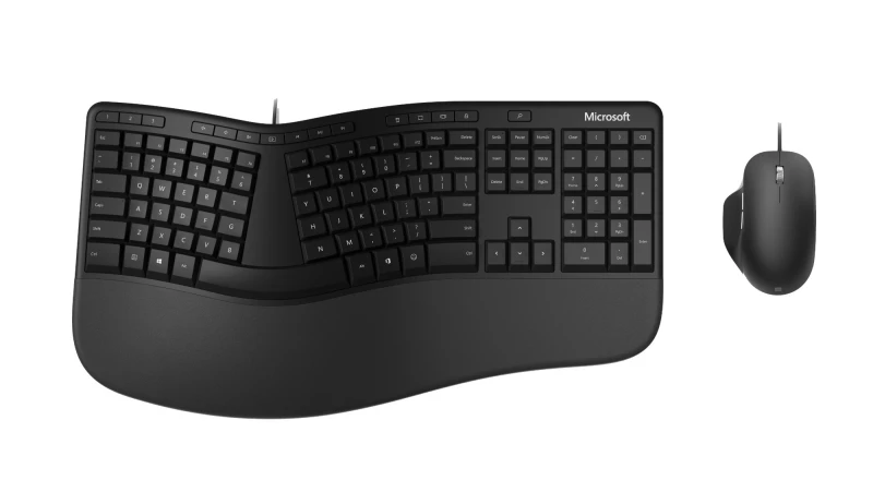Image of Microsoft Ergonomic Desktop keyboard Mouse included Office USB QWERTY