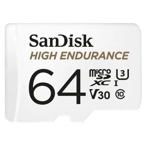 Image of SanDisk High Endurance 64GB MicroSDXC Memory Card
