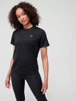 Image of adidas Run Icons 3 Bar Tee - Black Size M Women