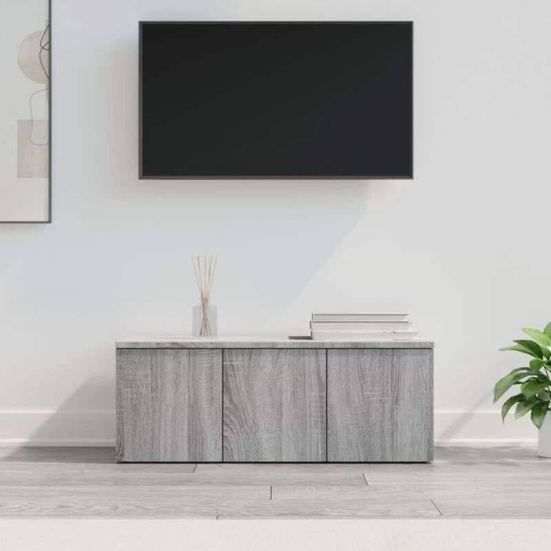 Image of vidaXL TV Cabinet Grey Sonoma 80x34x30cm Engineered Wood, Grey 815499