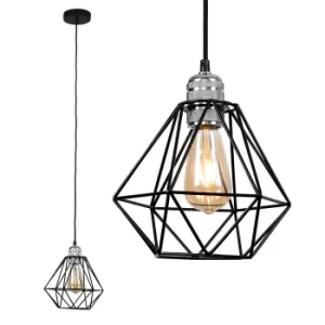 Image of Casco Chrome Pendant with Black Diablo Shade