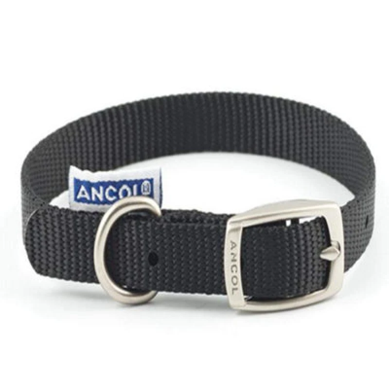 Image of Heritage Nylon Collar Black 25mm X39-48cm Sz 5