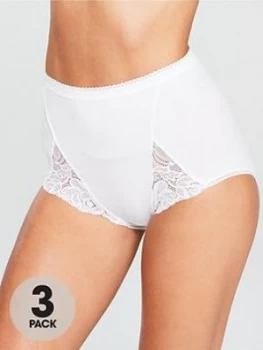 Image of Playtex Cotton And Lace 3 Pack Brief, White, Size XL, Women