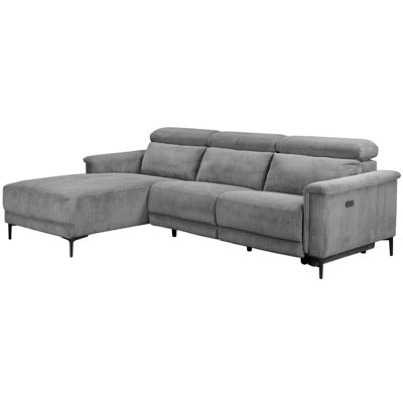 Image of Dorel Lund 3Pl 1Recl L Elek Grey Corduroy, Grey 1075061UK