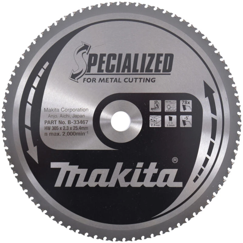 Image of Makita SPECIALIZED Circular Saw Blade for Mild Steel Cutting B-33467 Diameter: 305mm