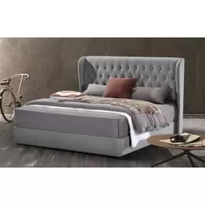 Image of Mariappa Upholstered Beds - Plush Velvet, Single Size Frame, Grey - Grey
