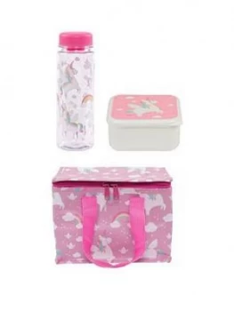 Image of Sass & Belle Unicorn Lunch Bag, Box And Bottle Set